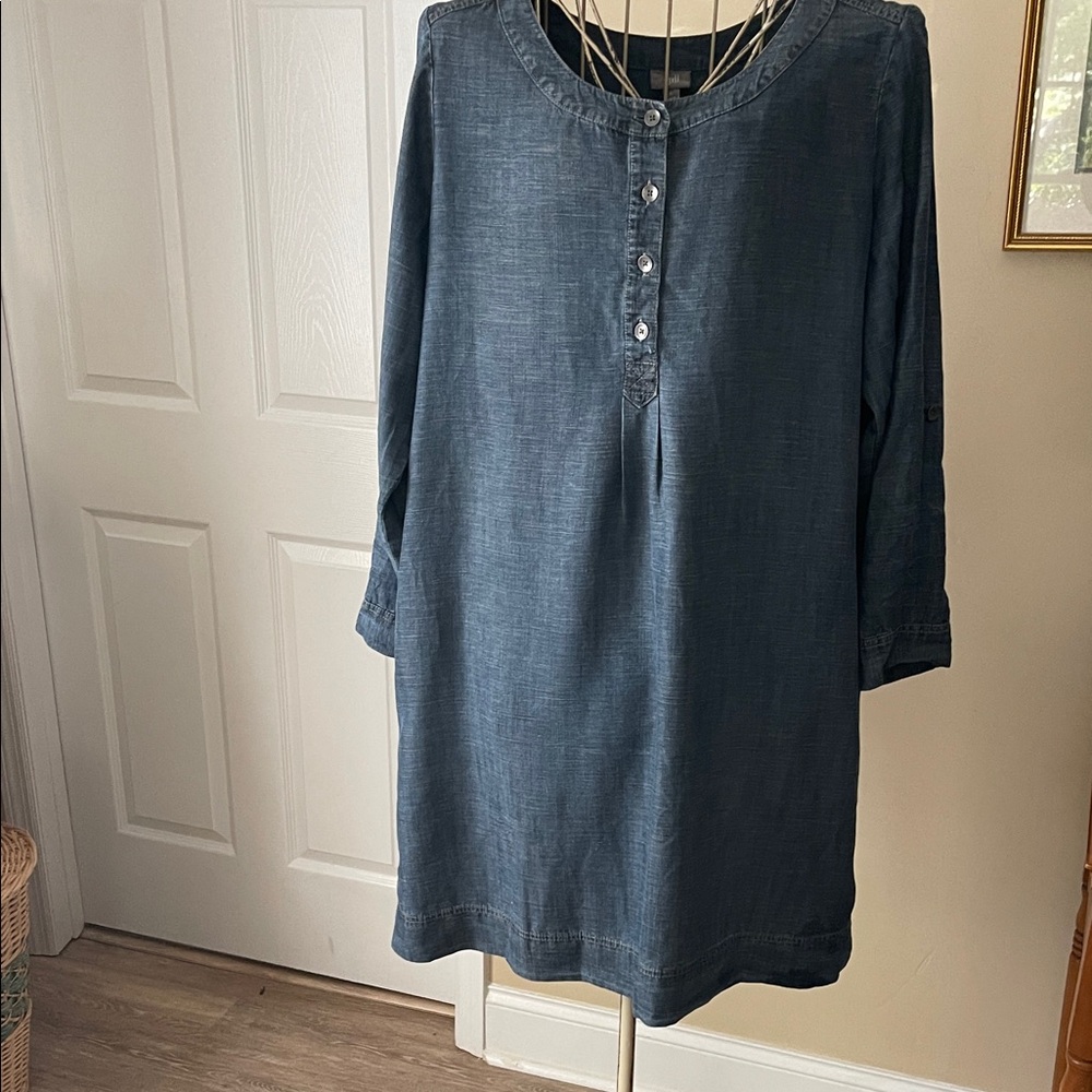 J. Jill Denim Blue Long Sleeve Dress